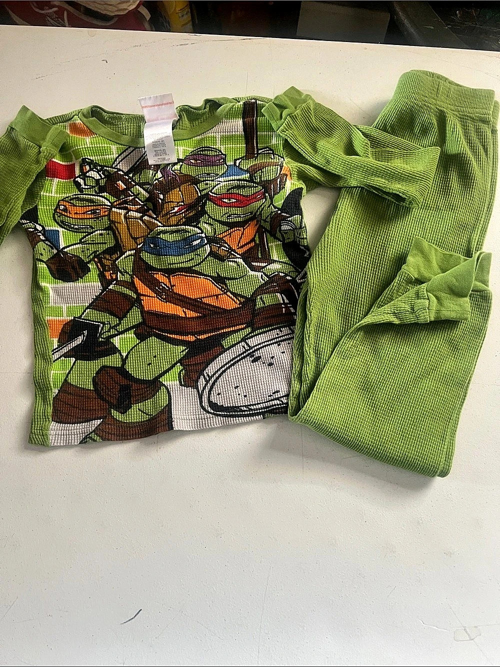 Nickelodeon Teenage Mutant Ninja Turtles Boys 2T Green Pajama Set Like New